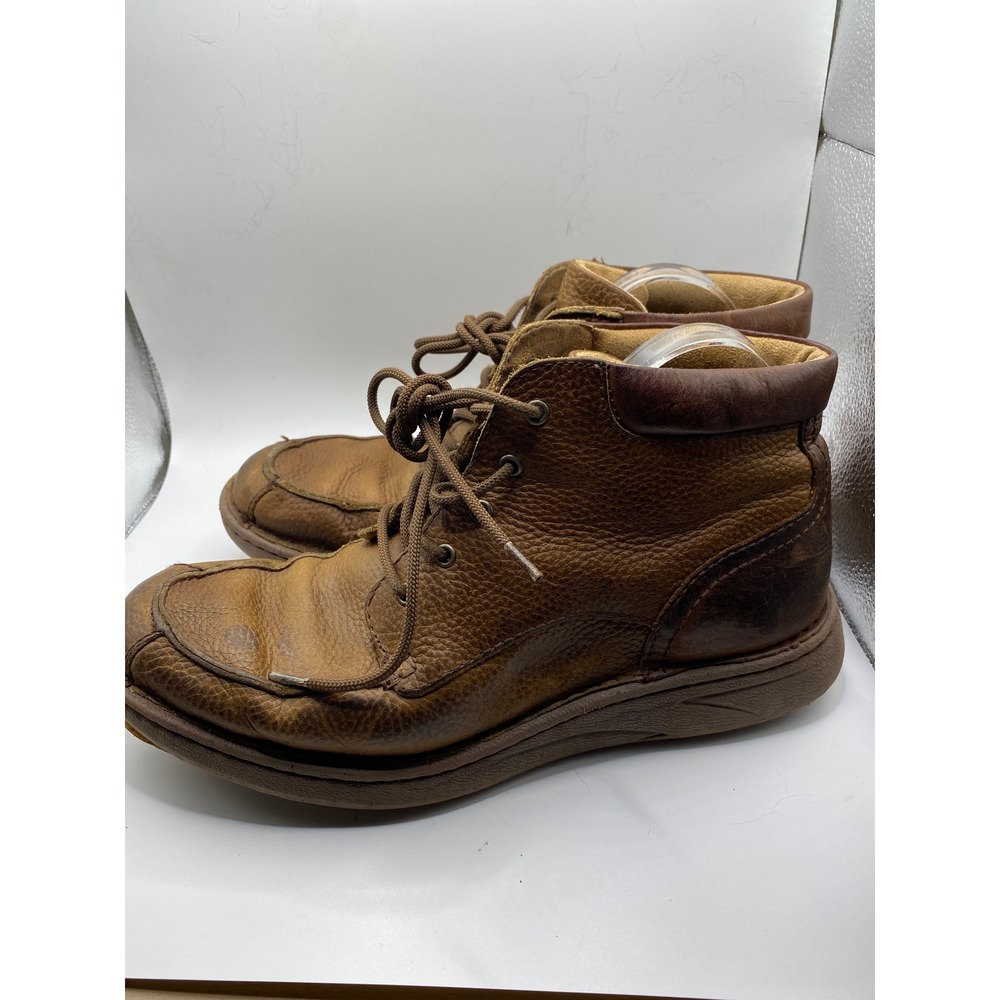J.M. Weston Leather Ankle Boots Lace Up Casual Brown Size 11N - Picture 2 of 8